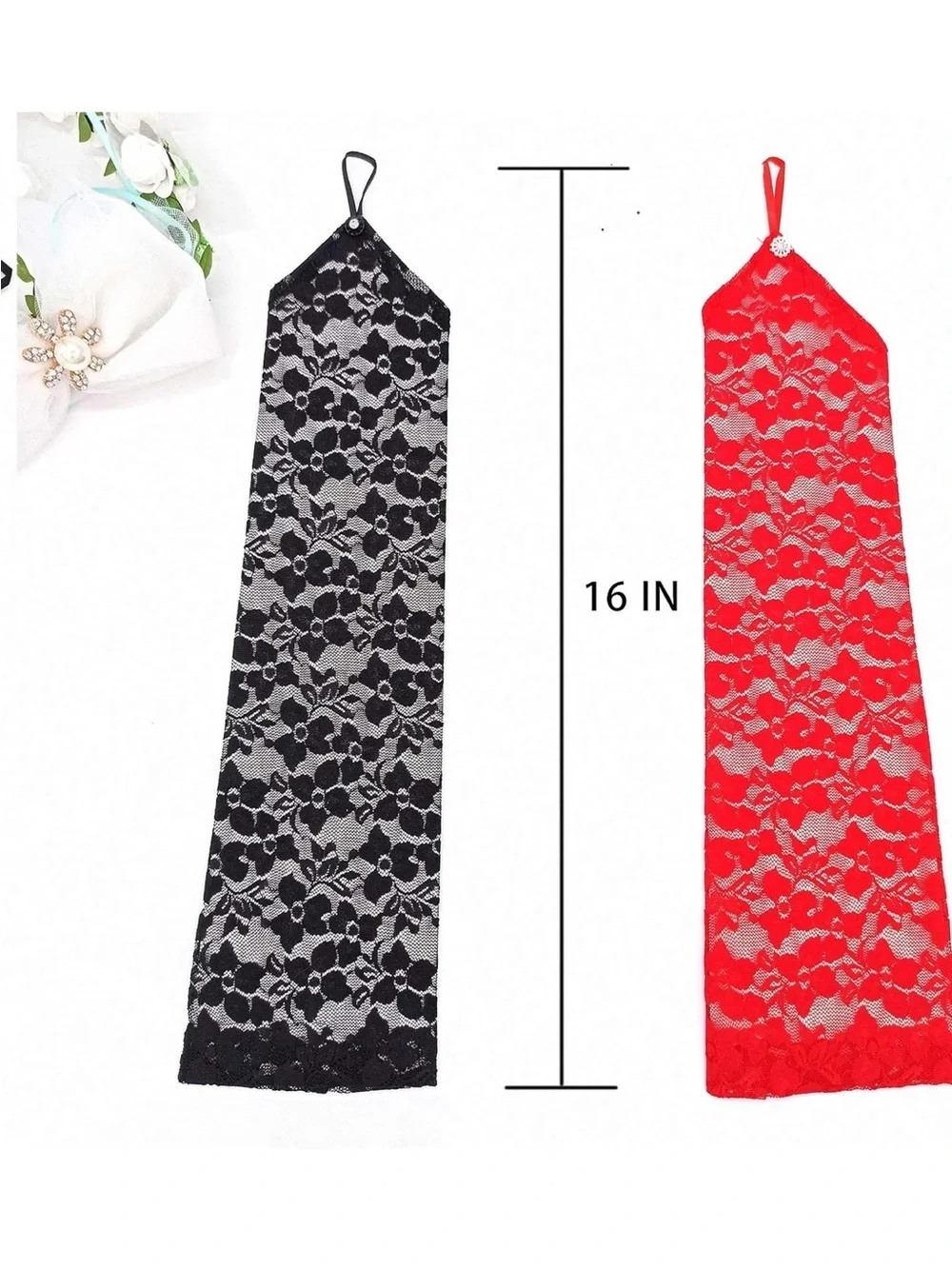 Fingerless Lace Arm Warmers with Finger Loop - Y2K Gothic Style